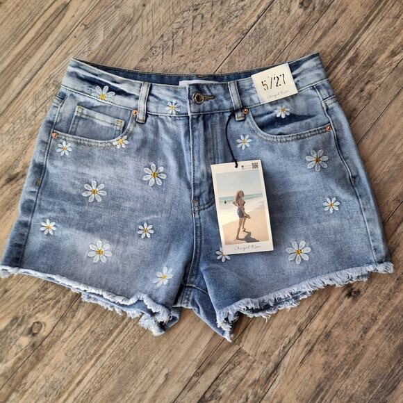 Angel Kiss Size 5/27 Denim Flower Petal Shorts Nwt - Picture 5 of 7